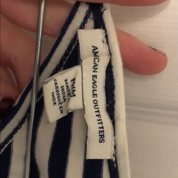 Blue and White striped Mini Dress - Picture 3 of 4